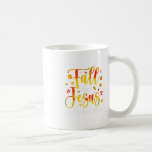 Fall For Jesus He Never Leaves Leaves Autumn Chris Coffee Mug