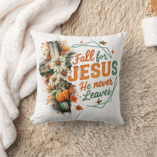 Fall For Jesus.... Throw Pillow
