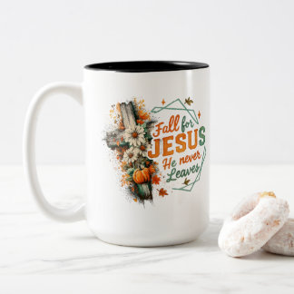 Fall For Jesus....  Two-Tone Coffee Mug