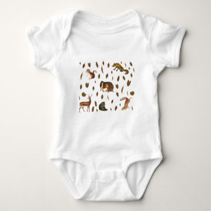 Fall Forest Animals Autumn Leaves Baby Bodysuit