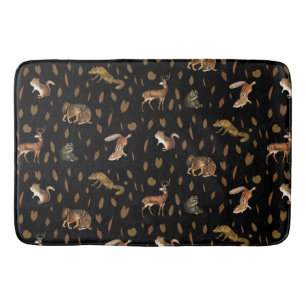 Fall Forest Animals Autumn Leaves Fall Decor Bath Mat