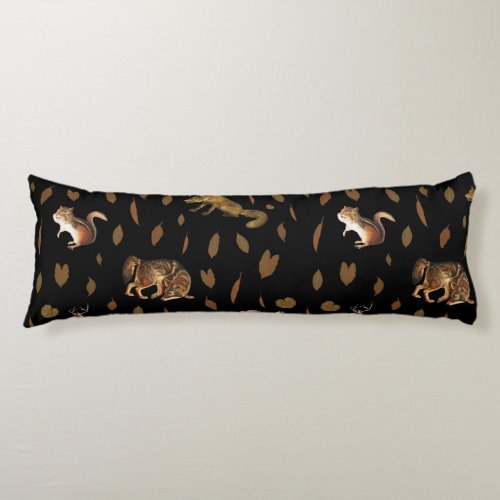 Fall Forest Animals Autumn Leaves Fall Decor Body Pillow