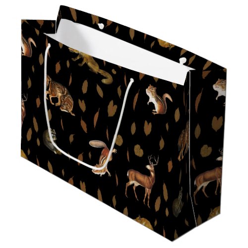 Fall Forest Animals Autumn Leaves Large Gift Bag