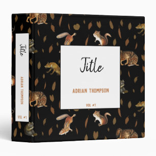 Fall Forest Animals Autumn Leaves School 3 Ring Binder