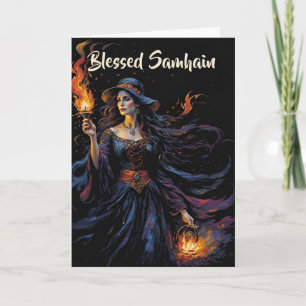 Fall Forest Blessed Samhain Night Pagan Witch Card