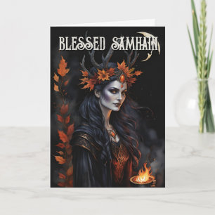 Fall Forest Blessed Samhain Night Pagan Witch Card