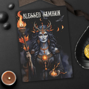 Fall Forest Blessed Samhain Night Pagan Witch Card
