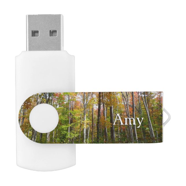 Fall Forest I Autumn Landscape Photography Flash Drive (Opened)