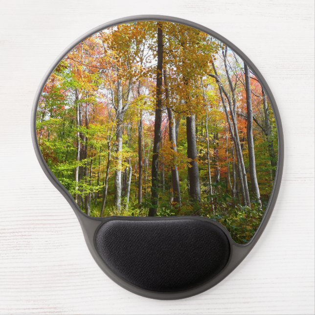 Fall Forest I Autumn Landscape Photography Gel Mouse Pad (Front)