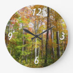Fall Forest I Autumn Landscape Photography Large Clock