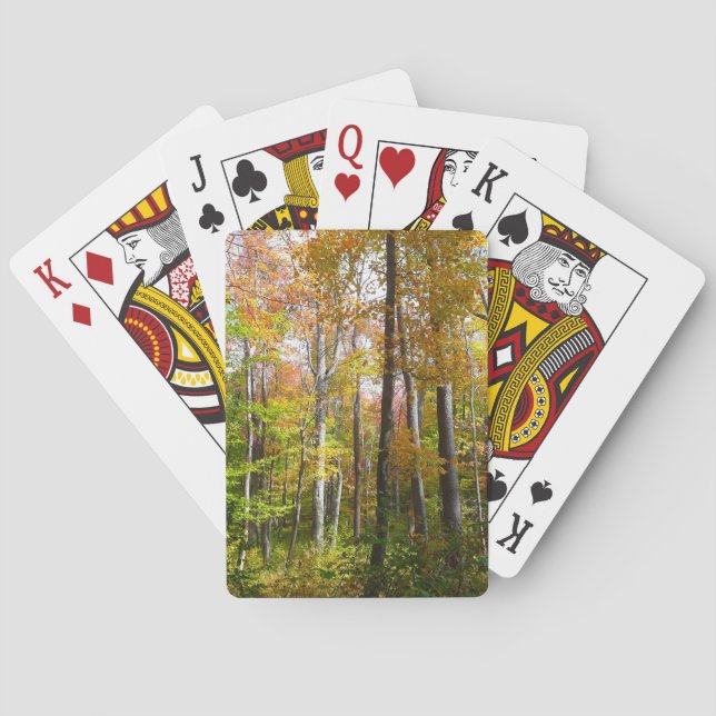 Fall Forest I Autumn Landscape Photography Poker Cards (Back)