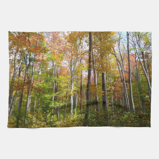 Fall Forest I Autumn Landscape Photography Towel (Horizontal)