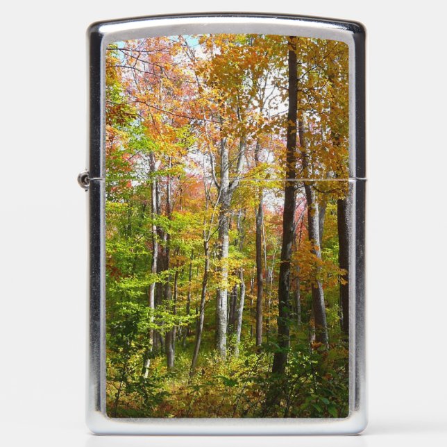 Fall Forest I Autumn Landscape Photography Zippo Lighter (Front)