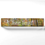 Fall Forest II Autumn Landscape Photography Desk Name Plate