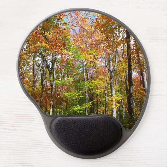 Fall Forest II Autumn Landscape Photography Gel Mouse Pad (Front)