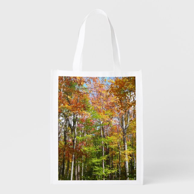 Fall Forest II Autumn Landscape Photography Grocery Bag (Front)