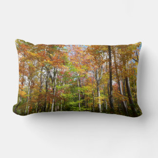 Fall Forest II Autumn Landscape Photography Lumbar Pillow