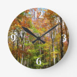 Fall Forest II Autumn Landscape Photography Round Clock