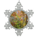 Fall Forest II Autumn Landscape Photography Snowflake Pewter Christmas Ornament