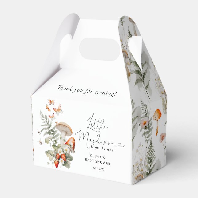 Fall forest little mushroom Paper Favor Box (Front Side)
