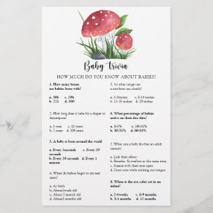 Fall forest mushroom baby shower Baby Trivia