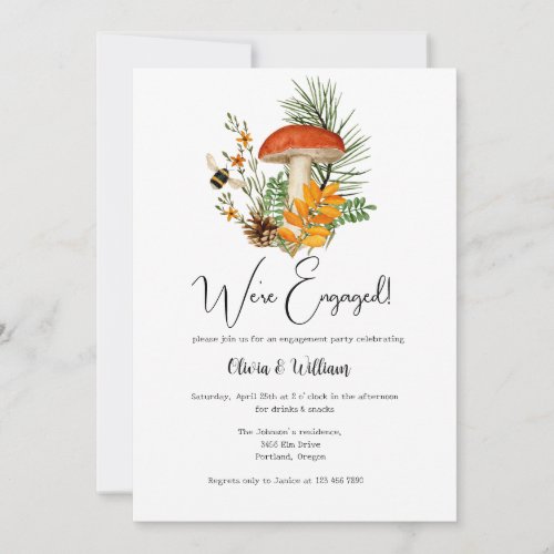 Fall Forest Mushroom Engagement Announcement