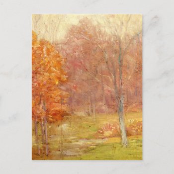 Fall Forest Painting Vintage Postcard by Alleycatshirts at Zazzle