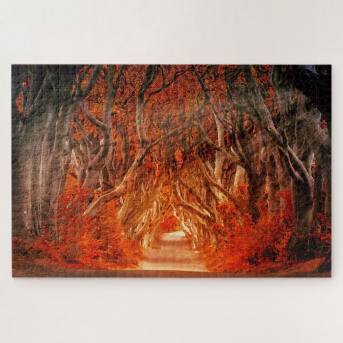 Fall forest sunlight fantasy landscape 20 x 30 jigsaw puzzle
