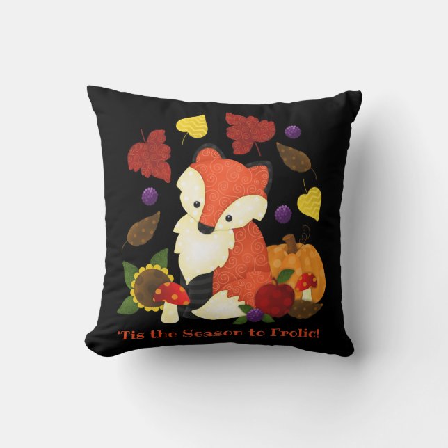 Fall Fox 16" x 16" Custom Pillow (Front)