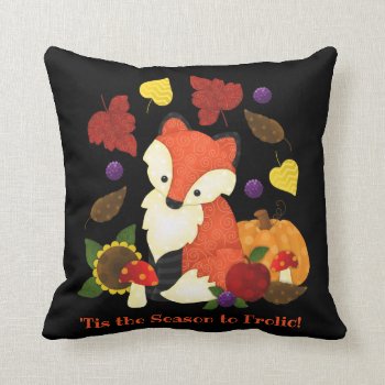 Fall Fox 16" X 16" Custom Pillow by JustBeeNMeBoutique at Zazzle