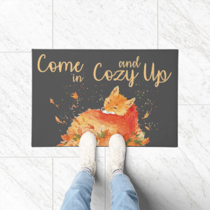 Fall Fox Come In Cozy Up Cute Welcome Doormat