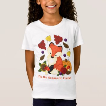 Fall Fox Custom Kid's T-shirt by JustBeeNMeBoutique at Zazzle