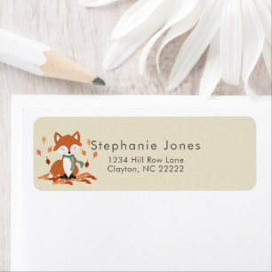 Fall Fox Woodland Birthday Label