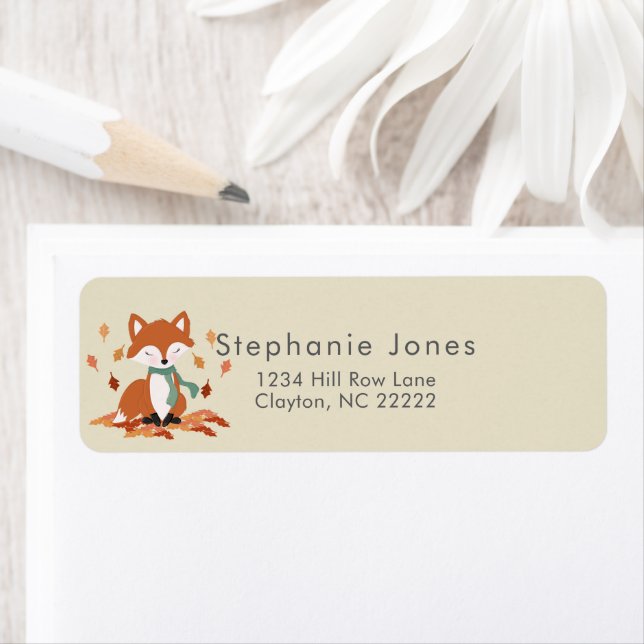 Fall Fox Woodland Birthday Label (Insitu)