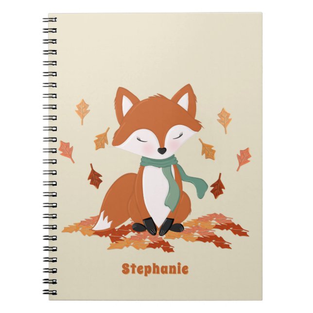 Fall Fox Woodland Birthday Notebook (Front)