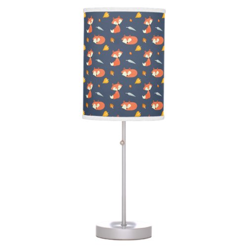 Fall Foxes Pattern Table Lamp