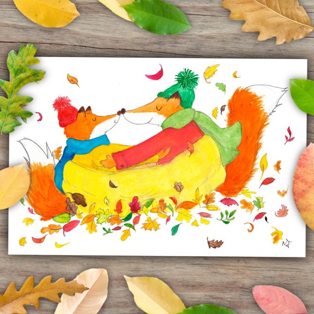Fall foxes postcard by Nicole Janes (Creator Uploaded)