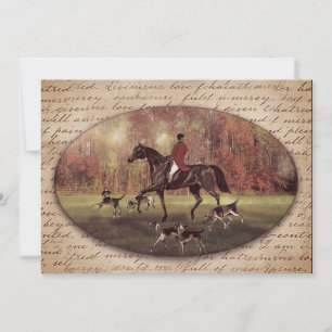 Fall foxhunt with calligraphy card