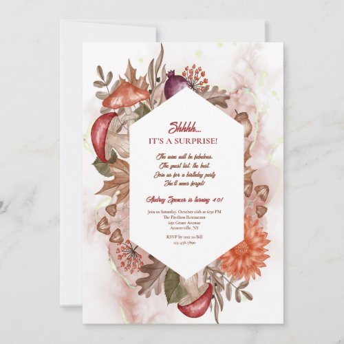 Fall Frame in Watercolor Invitation