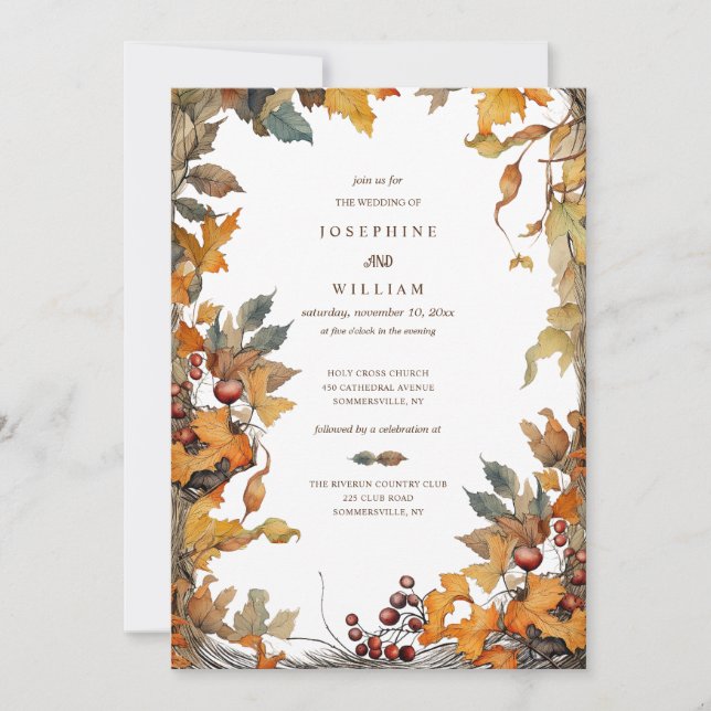 Fall Frame Wedding Invitation (Front)