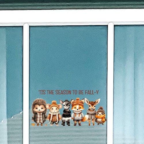 Fall Friends Cute Animals Text Window Cling