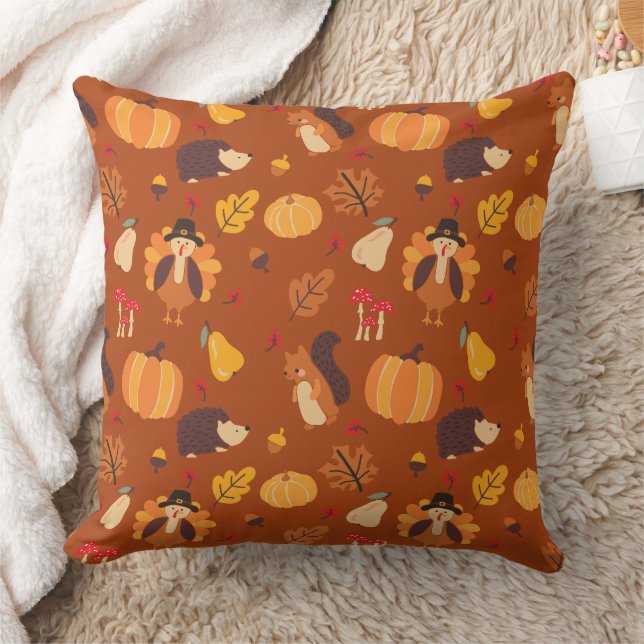 Fall Friends Throw Pillow (Blanket)