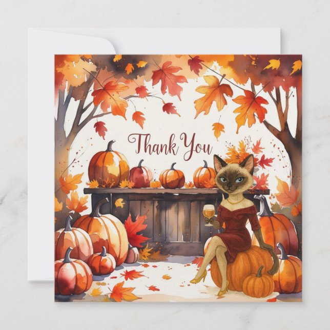 Fall Friendsgiving  Thank You Card (Front)