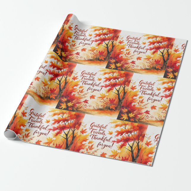 Fall friendsgiving  wrapping paper (Unrolled)