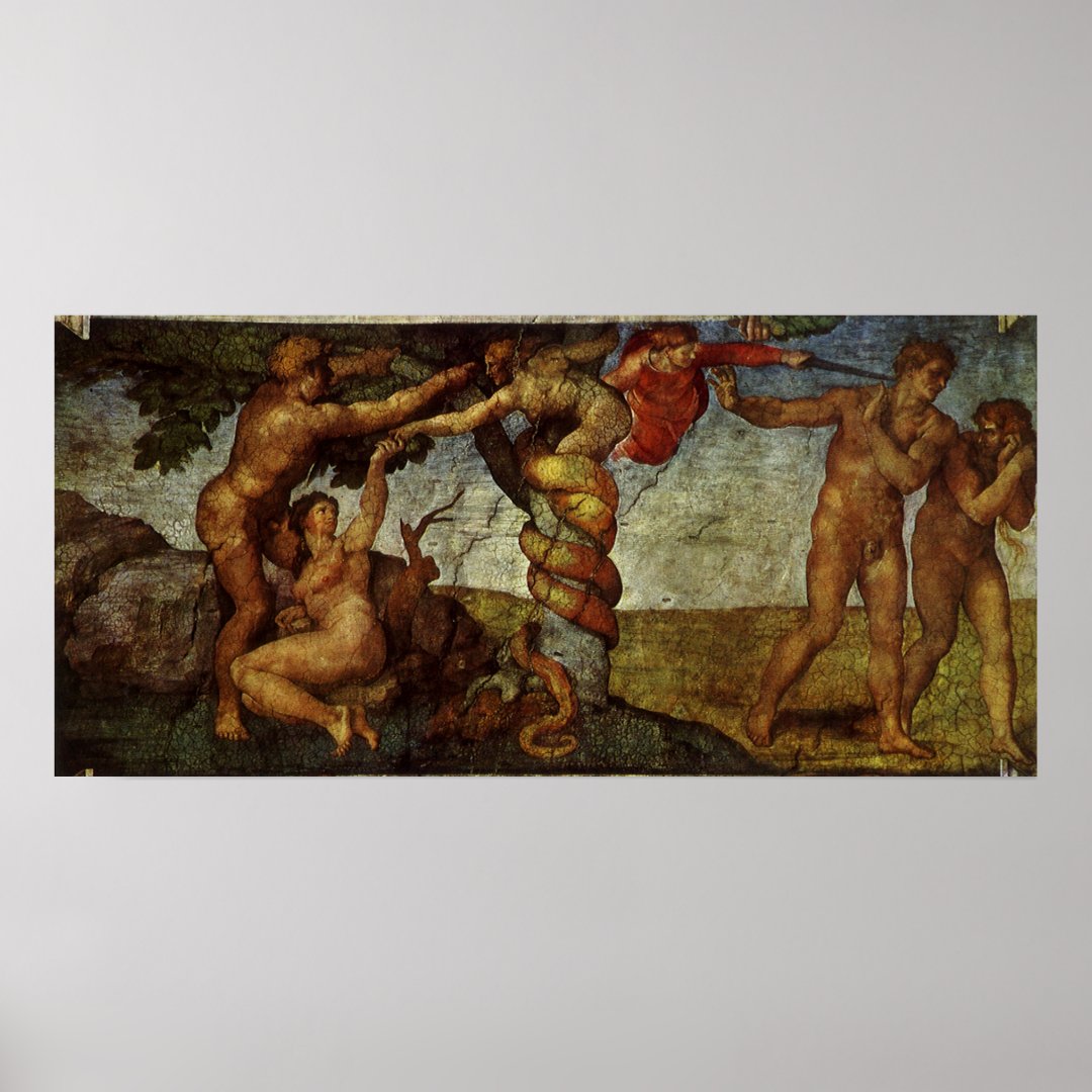 Fall from the Garden of Eden by Michelangelo Poster Zazzle