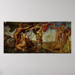 Fall from the Garden of Eden by Michelangelo Poster