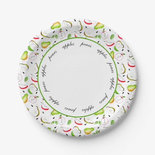 Fall Fruit  Apples and Pears Paper Plates
