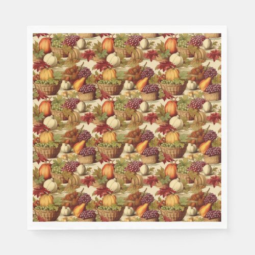 Fall Fruits And Vegetables  Napkins