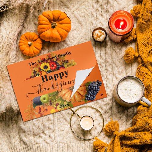 Fall Fruits Flowers And Foliage Happy Thanksgiving Paper Pad