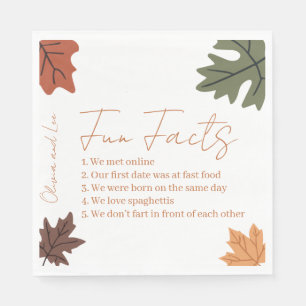 Fall Fun facts Name Wedding  Napkins